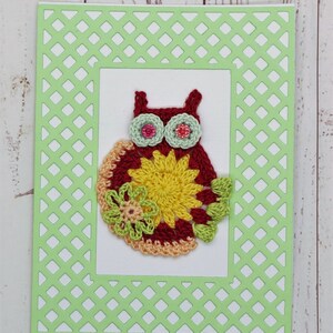 Greeting Card Birthday Card Crochet Owl Handmade