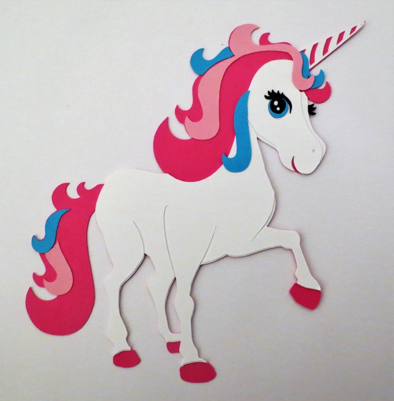 Unicorn Die Cut Paper Piecing Cardstock Scrapbook Etsy