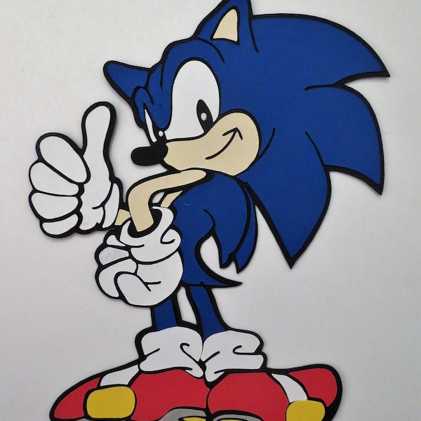 Sonic The Hedgehog Paper Doll Die Cut Scrapbook Embellishment