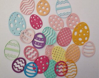 Intricate Small Egg Eggs Easter Paper Die Cut Embellishments scrapbooking 24 pc
