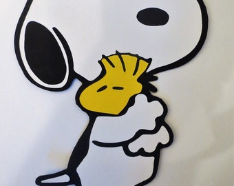 Charlie Brown Inspired Snoopy with Woodstock Die Cut Scrapbook Embellishment