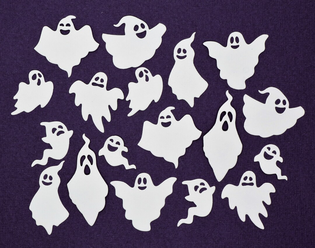 18 Halloween Ghost Cardstock Paper Die Cut Embellishment Scrapbook