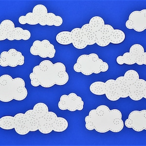 15 Clouds Embossed Cardstock Paper Die Cut Embellishment Scrapbook Cardmaking