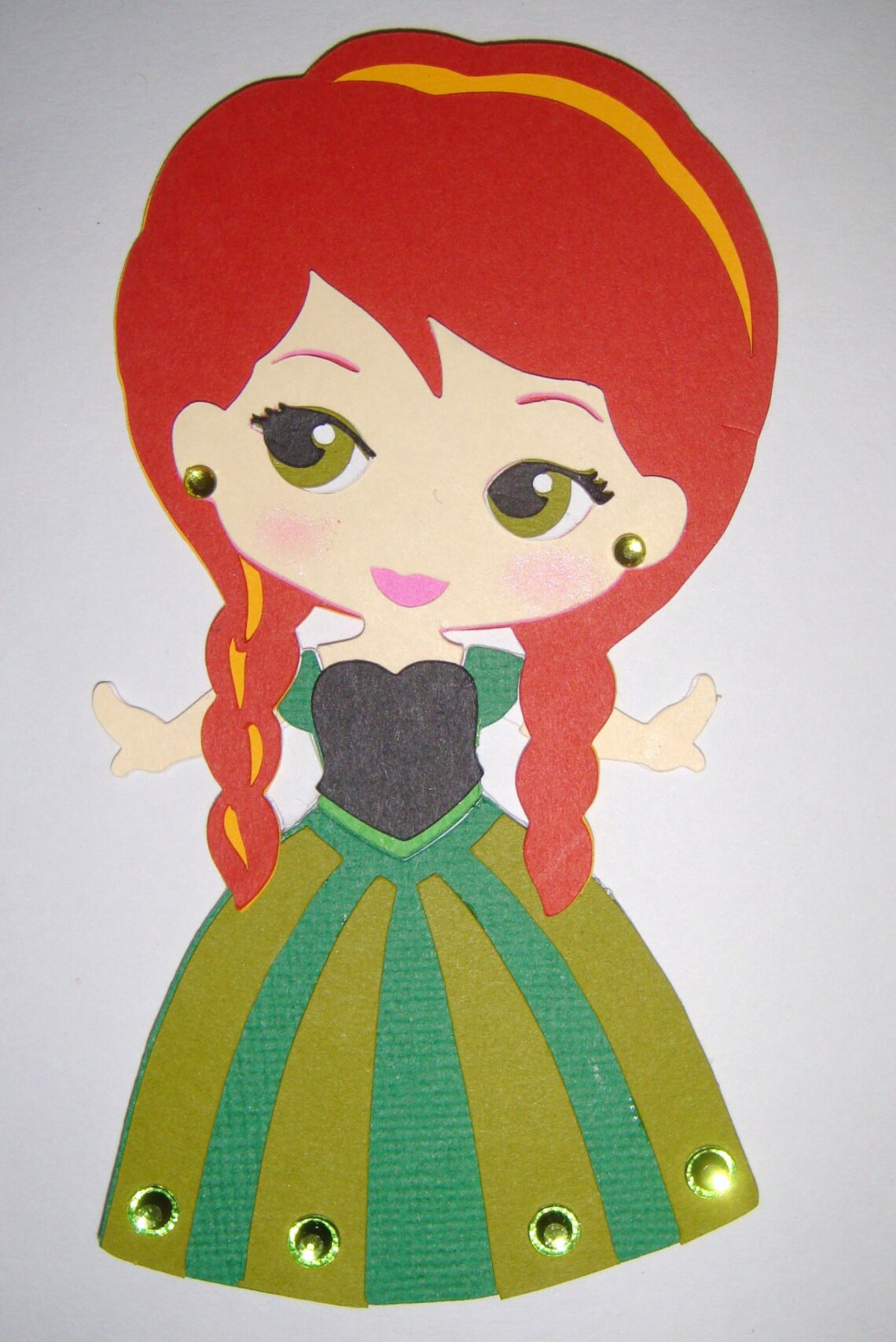 Frozen Anna and Elsa Paper Die Cut Paper Doll Scrapbook Embellishment ...