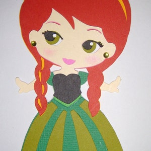 Frozen Anna and Elsa Paper Die Cut Paper Doll Scrapbook Embellishment image 3