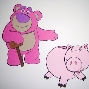 Toy Story Lotso Bear and Piggy Bank Paper Die Cut Paper Doll Scrapbook Embellishment