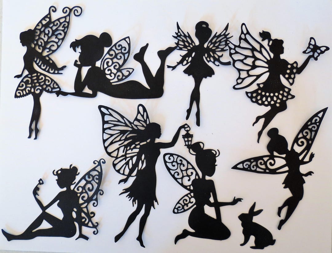 Fairies Fairy Intricate Paper Die Cut Embellishments Scrapbooking 8 Pc ...