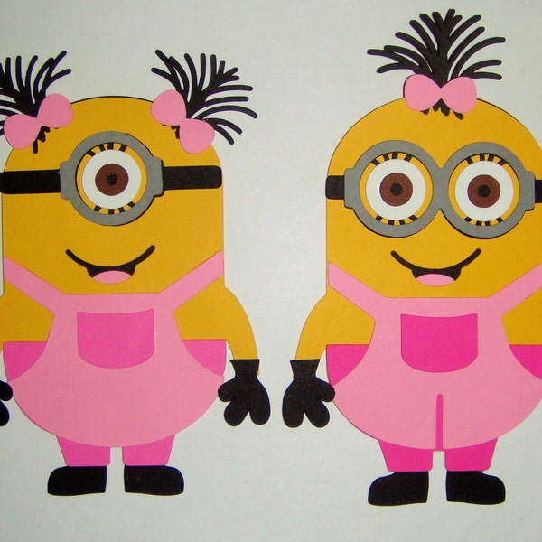 Minions Girls Kathy Lola Despicable Me Paper Die Cut Paper Piecing Scrapbook Embellishment