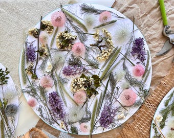 Curated Dried Flower Kit – Natural Botanical Dry Mix for DIY : Resin, Candle, Soap. Pink, Green, Purple, White.