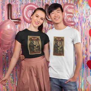 The Lovers Tarot T-Shirt, Spooky Cute Unisex Tee, Witchy Clothing, Occult Apparel, Halloween Costume, Witch Shirt, Halloween Tee, Tarot