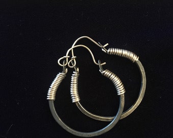 Pure Sterling silver hoops....Oxidized