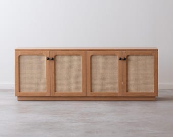 Bucktown Credenza - Solid wood with cane doors