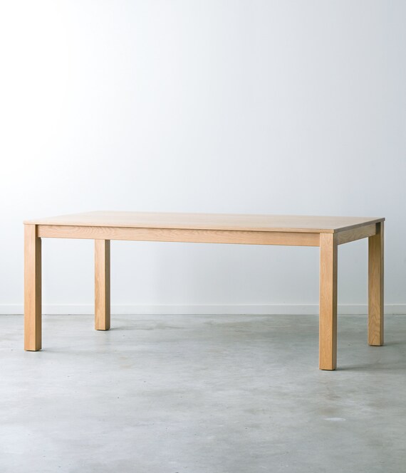 Solid Wood Parsons Dining Table Solid Top or Extension W leaves