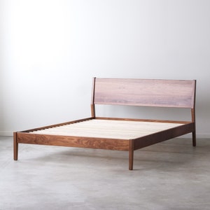 Fulton Bed - Solid Wood Bed Frame with Slanted Headboard