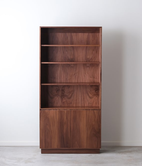 Tall walnut bookshelf discount