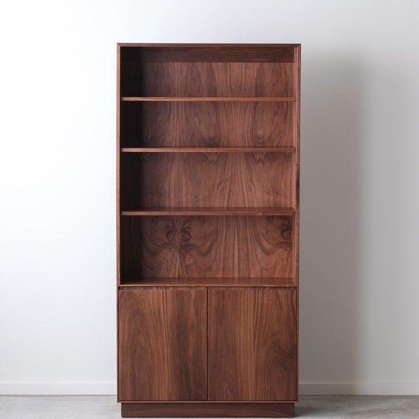 Douglas Tall Bookcase - Solid Walnut - with adjustable shelves