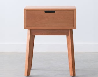Ventura Nightstand / Bedside Table - Solid Walnut - Tapered Leg - Available in other woods