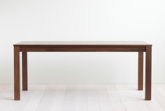 Solid Wood Parsons Dining Table Solid Top Or Extension Etsy