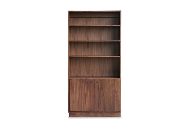 Douglas Tall Bookcase Solid Walnut With Adjule Shelves Image 0