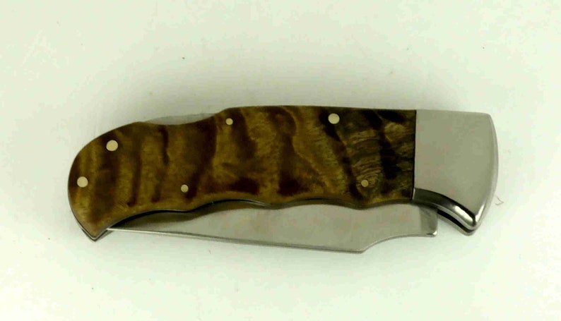 Elk Ridge Lockback knife with Custom sterling silver flying eagle inlay Bild 2