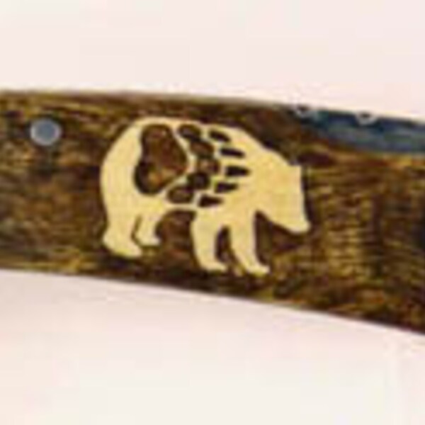 Browning custom Bear with Paw Inlay Pocket knife