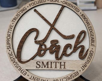Personalized Hockey Coach Plaque | Custom Thank You Gift
