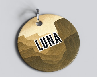 Desert Canyon Dog ID Tag | Rustic Metal Pet Tag, USA Made