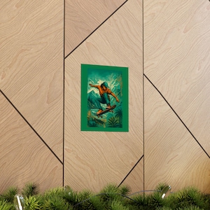 Skateboarder Vertical Poster, Skateboard Wall Art, Wall Decor for Skateboard Lovers, Gift for Skateboarding Enthusiasts