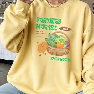 Farmer's Market Gemütliches Rundhals-Sweatshirt: Komfortfarben Unisex-Herbstpullover