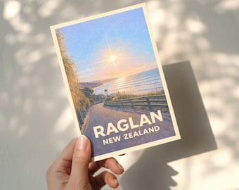 Raglan New Zealand Beach Matte Postcard