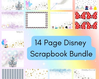 Paquete de álbumes de recortes de princesas Disney / Páginas de cuentos de hadas imprimibles, descarga digital