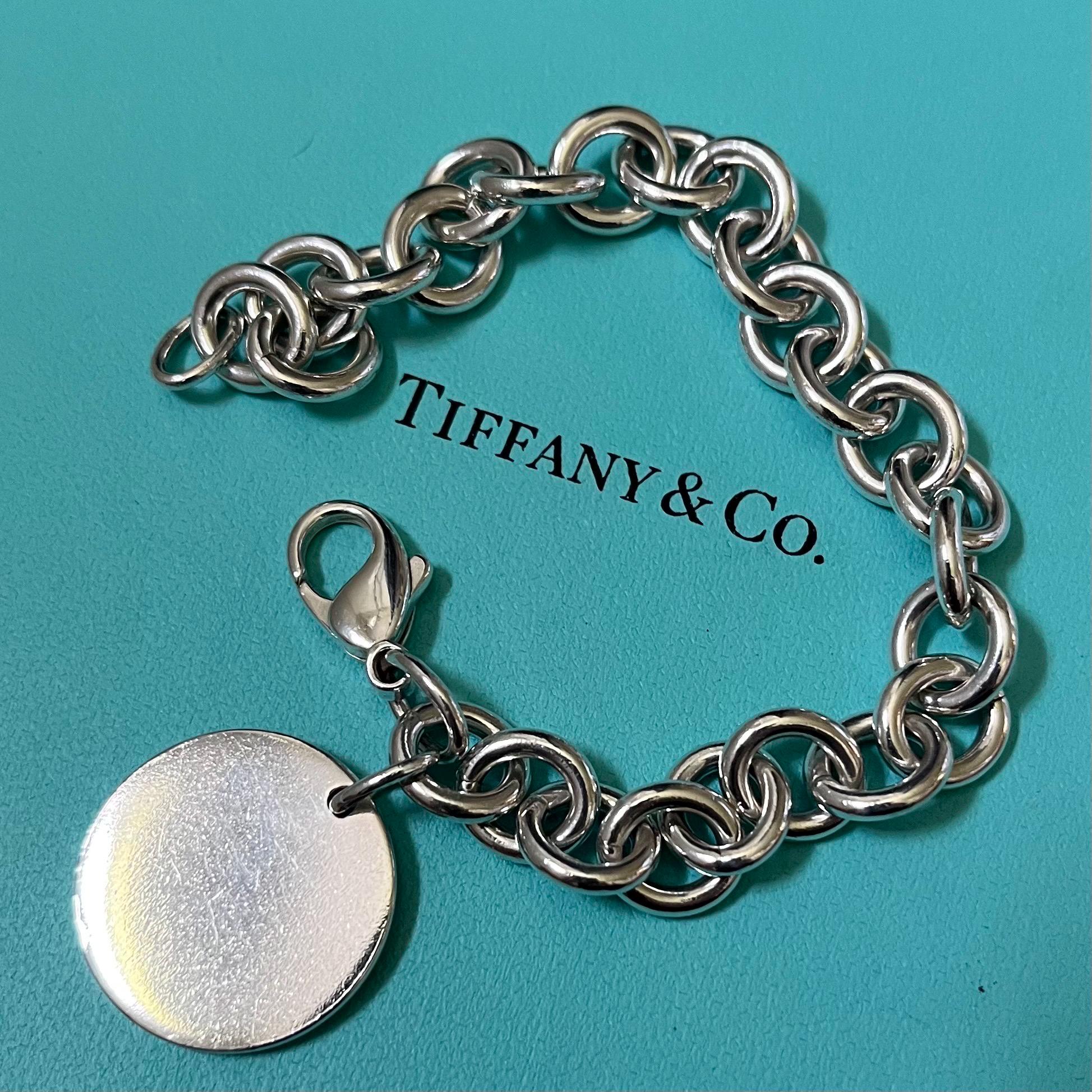 Return to Tiffany™ Round Tag Bracelet in Sterling Silver - Etsy