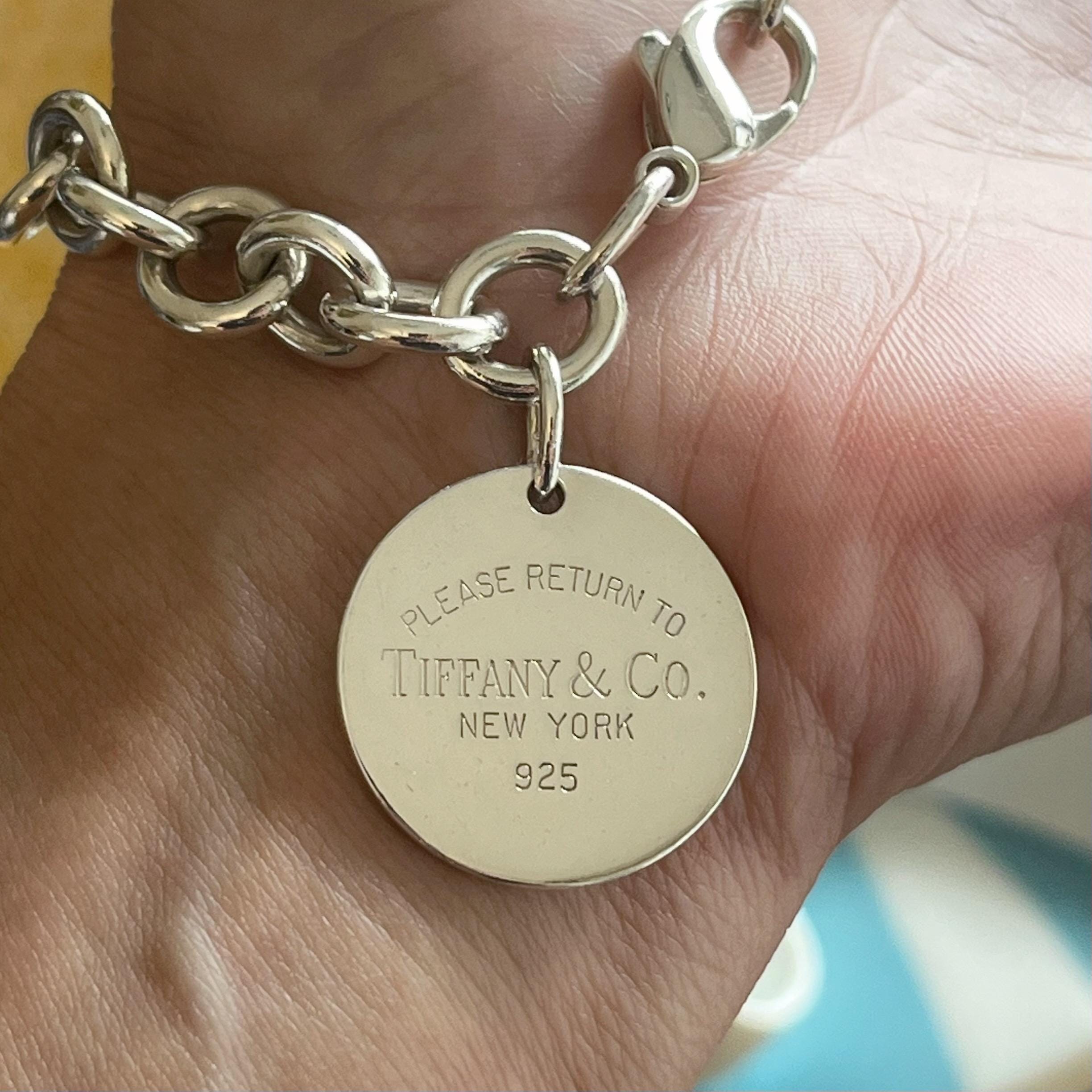 Return to Tiffany™ Round Tag Bracelet in Sterling Silver - Etsy
