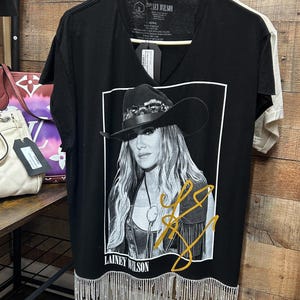 Lainey Wilson T-Shirt with Rhinestone Fringe | Country Concert Outfit | Western Graphic Tee | Cowgirl Style | Rodeo Shirt