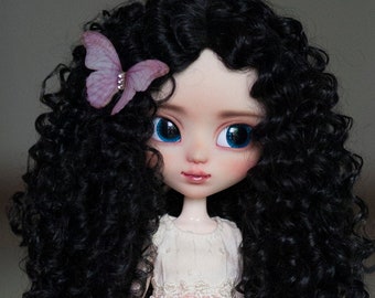 Wild Super Curly Black Wig for Pullip Blythe Volks 1/3 1/4 1/6 1/8 BJD SD DD Dolls and More