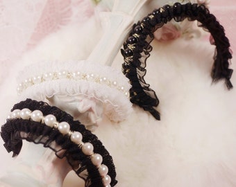Beaded Lace Doll Hair Band: Fits 1/3 SD, 1/4 MSD, 1/6 YoSD, Blythe, Pullip