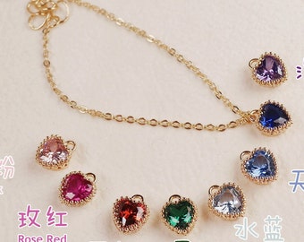 Mini collier cœur en Zircon pour poupées Volks BJD 1/3 SD, 1/4 MSD Miniefee et 1/6 YoSD, 8 couleurs, pendentifs disponibles