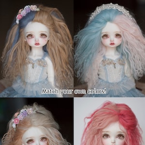 Custom Mix Color Mohair Doll Wig: BJD, Pullip, Blythe Doll Hair