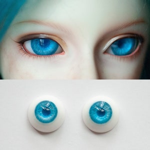 BJD Resin Doll Eyes 12/14/16/18/20mm Cyan Blue Eyes Custom Doll Eyeball for 1/3 1/4 1/6 BJD Doll Volks Dollfie FairyLand Luts Dollshe