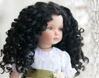 6-7" 1/6 BJD Black Straight Long Ancient Wig LUTS Doll SD DZ DOD MSD Soom Hair L 