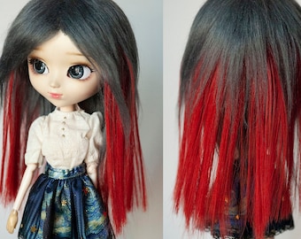 Gradient Long Doll Wig: Artificial Fur + Heat Resistant Fiber Wig for BJD/Pullip/Blythe