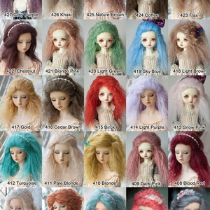 Custom Mohair Wig for BJD Pullip Blythe Dolls SD Msd Yosd American Girl Size from 14cm to 31cm Tibetan Mohair Doll Wig over 40 Colors image 1