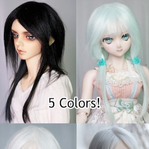 6 Colors Long Spike Doll Wig for DollfieDream/BJD/SD/Pullip/FeePle60/FairyLand/Blythe Free Style Straight Fake Fur Doll Wig