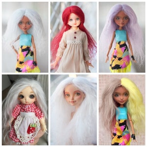 3.5-5" Mohair Doll Wig for Small Dolls Monster High Ever After High Pukipuki Licca Obitsu Azone GSC Doll over 40 colors and Mix color