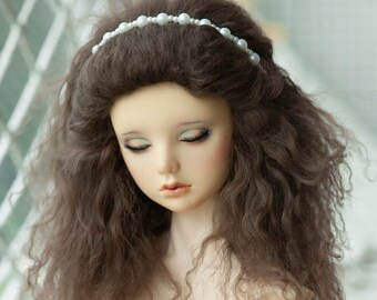 Coffee Brown Mohair Wig for BJD Pullip Blythe Dolls Dollife FairyLand FeePle60 Dolls and More Short Wavy Tibetan Mohair