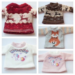 Cute Animal Sweater for 1/6 BJD Dolls YoSD LittleFee and Doll in Similar Sizes Well Elastic Doll Clothes