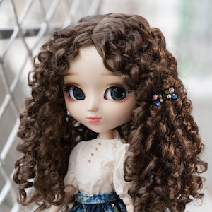 Wild Super Curly Dark Brown Wig for Pullip Blythe Volks 1/3 BJD SD DD FairyLand FeePle60 Dolls and More
