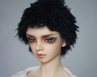 All Sizes Black Spike Short Very Soft Fake Fur Doll Wig for Dollfie BJD SD MSD Minifee Doll Pullip and Blythe