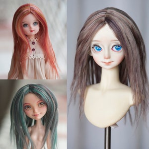 Mohair Yarn Doll Wig for BJD Monster High Ever After High Pukipuki Licca Obitsu Azone GSC Doll 3.5-7"Size 5 Gradient Colors