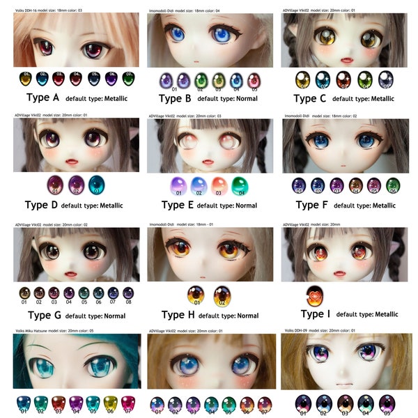 8mm to 26mm Aime Resin Doll Eyes for Dream Dollfie Doll BJD Obitsu Azone Nendoroid Sparkle Custom Eyeball Accept Commission